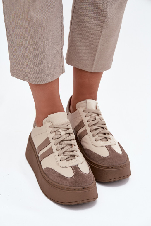 Piel Zapatillas modelo zapatos. Femenino con una plataforma Zazoo 3775 beige Piel Zapatillas modelo zapatos. Femenino con una plataforma Zazoo 3775 beige