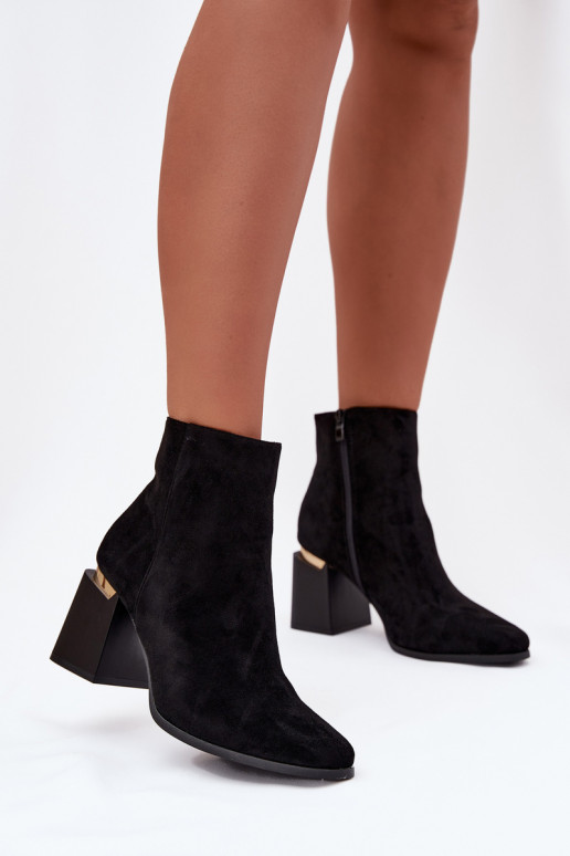 Botines de mujer forrados de eco ante color negro Brivelle