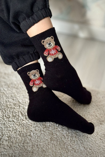 calcetines para niños Juventud osos de peluche EN SAeterku de color negro