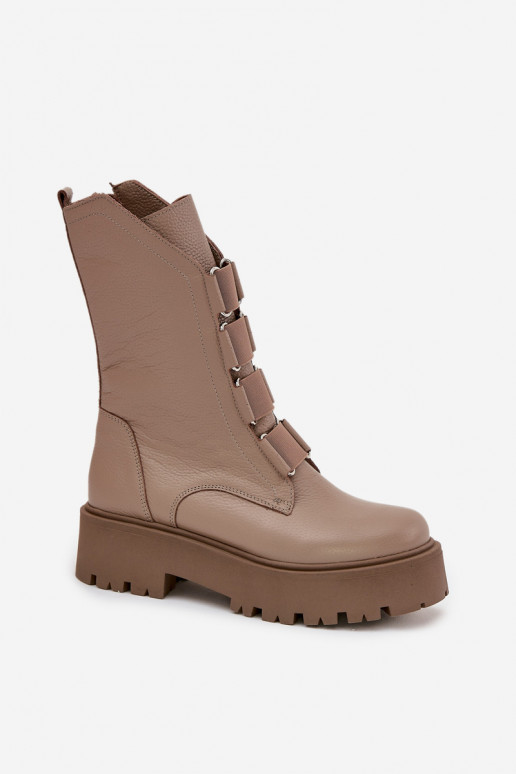 Botas de mujerActivadoturalnej Skóry con una plataforma Zazoo 3795 beige Botas de mujerActivadoturalnej Skóry con una plataforma Zazoo 3795 beige