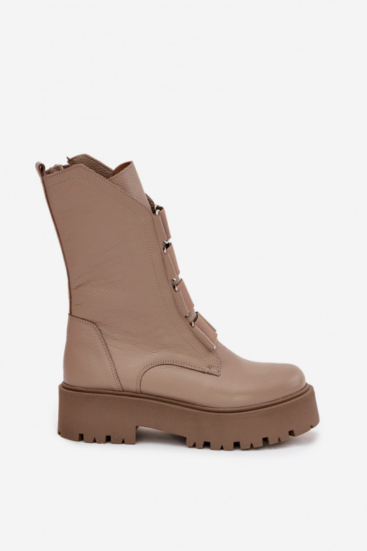 Botas de mujerActivadoturalnej Skóry con una plataforma Zazoo 3795 beige Botas de mujerActivadoturalnej Skóry con una plataforma Zazoo 3795 beige