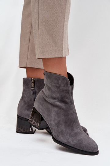 Botas de mujerActivadoturalnego de gamuzau con tacones calentamiento Vinceza 66806 color gris 2