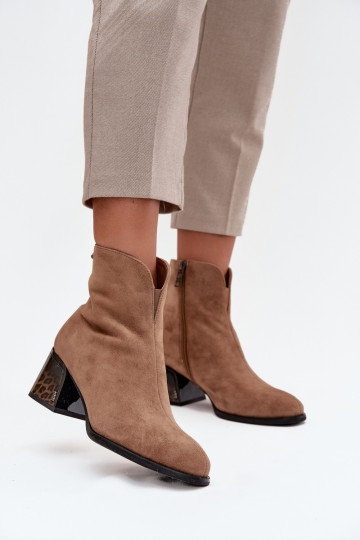Botas de mujerActivadoturalnego de gamuzau con tacones calentamiento Vinceza 66806 color marrón 2
