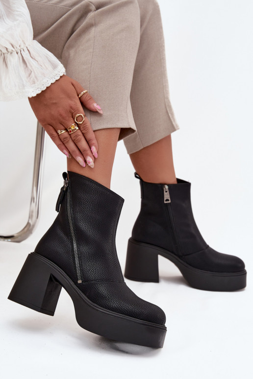 Piel calentamiento Botas de mujer y plataforma Vinceza 66831 de color negro