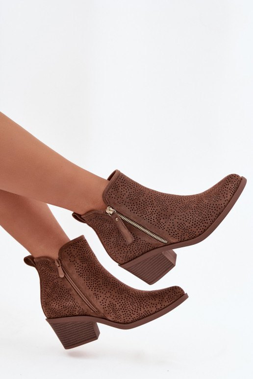 botas estilo vaquero Femenino con tacones S.Barski HY52-538 color marrón