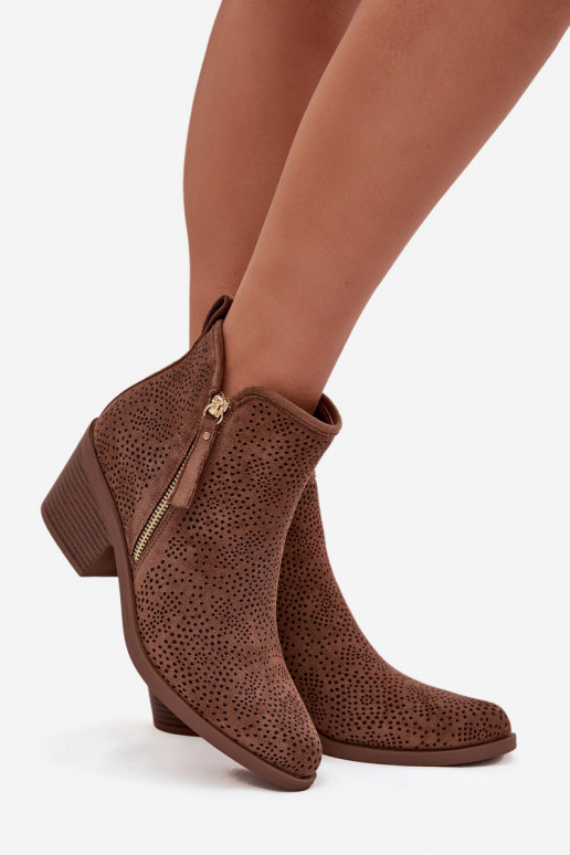 botas estilo vaquero Femenino con tacones S.Barski HY52-538 color marrón