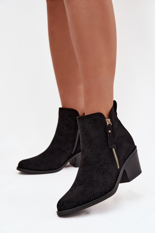 botas estilo vaquero Femenino con tacones S.Barski HY52-538 de color negro botas estilo vaquero Femenino con tacones S.Barski HY52-538 de color negro