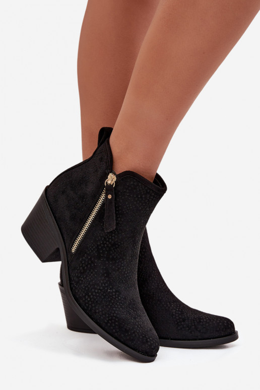 botas estilo vaquero Femenino con tacones S.Barski HY52-538 de color negro botas estilo vaquero Femenino con tacones S.Barski HY52-538 de color negro