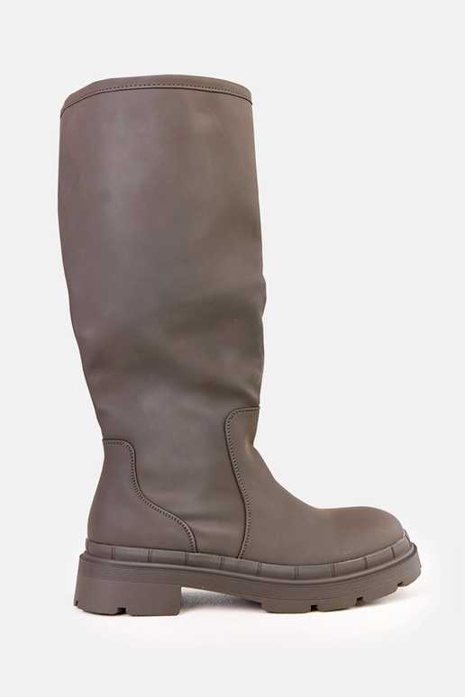 Botas largas verdes de piel sintética...