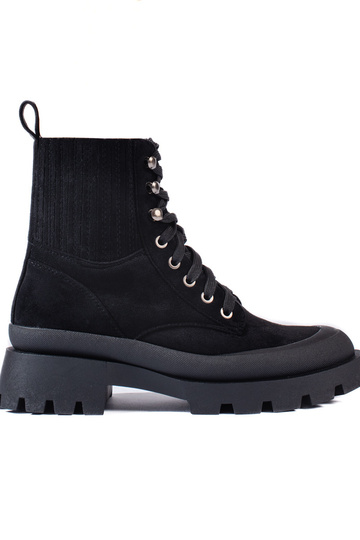 de color negro atado de gamuza zapatos 2