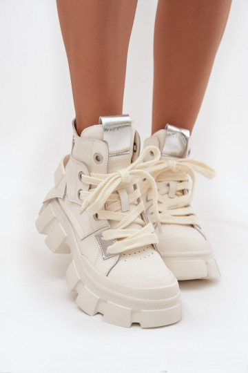 Piel calentamiento Estilo deportivo Botas GOE SS2N4055 el color blanco