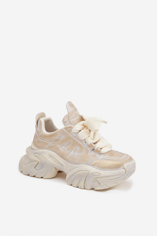 Piel Zapatillas modelo zapatos. Femenino GOE SS2N4009 color dorado