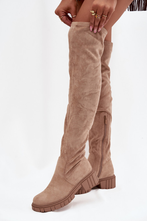 botas de mujer por encima de la rodilla S.Barski HY42-122 beige