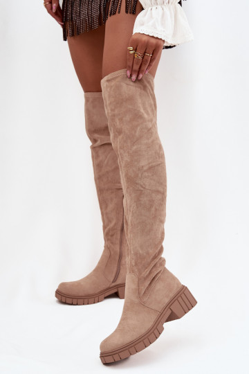 botas de mujer por encima de la rodilla S.Barski HY42-122 beige 2