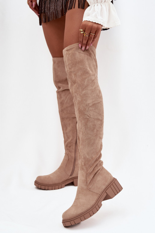 botas de mujer por encima de la rodilla S.Barski HY42-122 beige