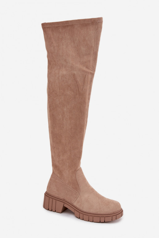 botas de mujer por encima de la rodilla S.Barski HY42-122 beige