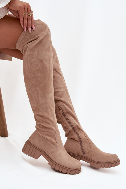 botas de mujer por encima de la rodilla S.Barski HY42-122 beige