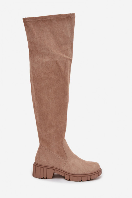 botas de mujer por encima de la rodilla S.Barski HY42-122 beige