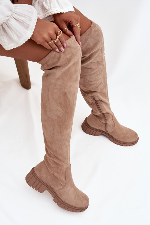 botas de mujer por encima de la rodilla S.Barski HY42-122 beige