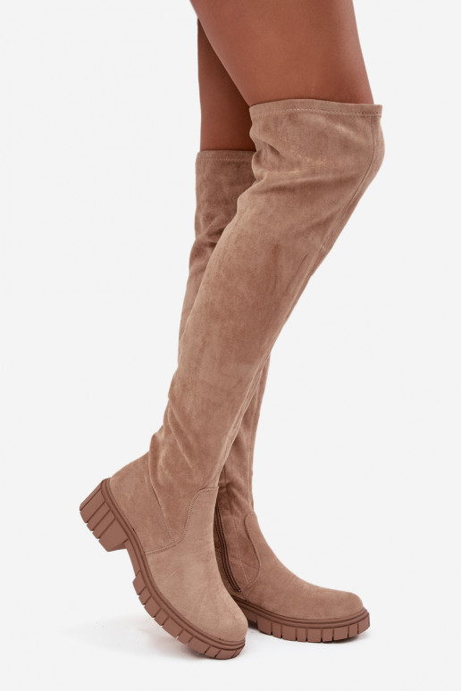 botas de mujer por encima de la rodilla S.Barski HY42-122 beige