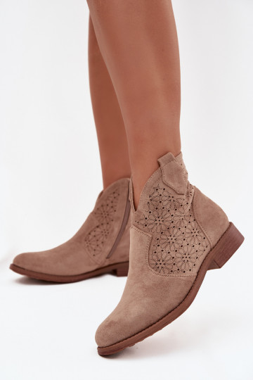 Botas de mujer con tacones anchos S.Barski HY52-532 beige