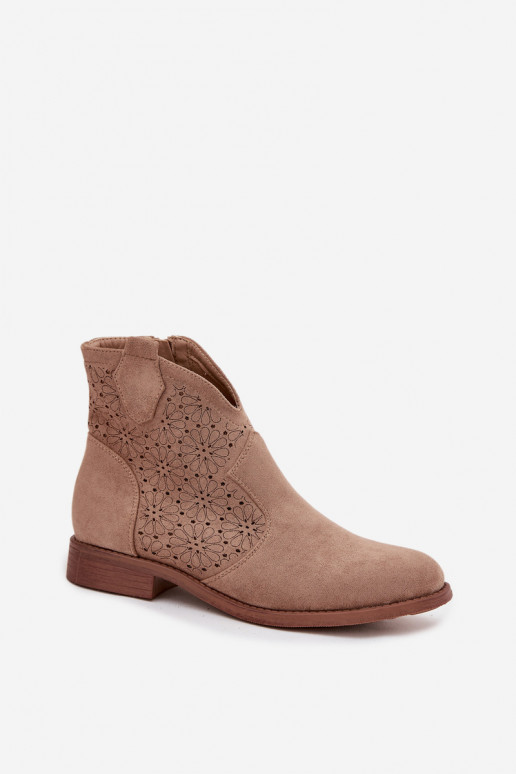 Botas de mujer con tacones anchos S.Barski HY52-532 beige