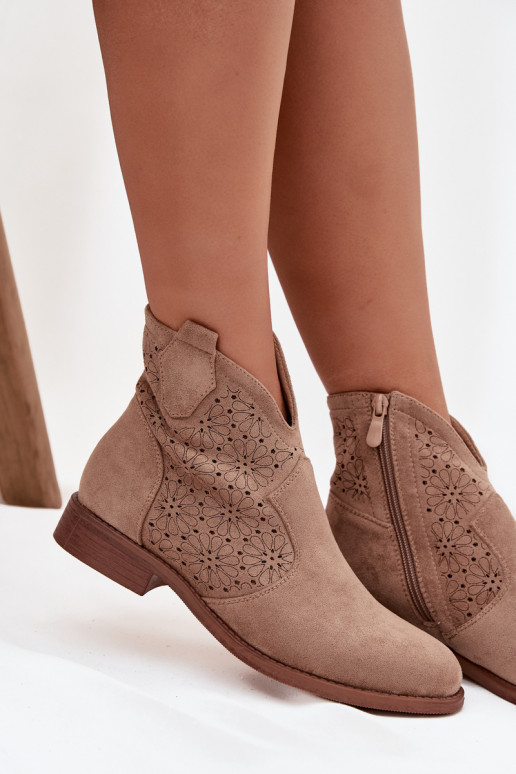 Botas de mujer con tacones anchos S.Barski HY52-532 beige