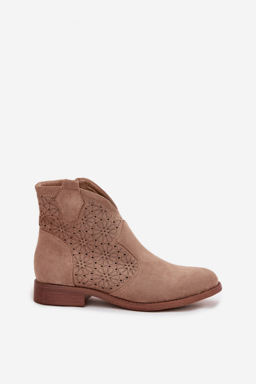 Botas de mujer con tacones anchos S.Barski HY52-532 beige