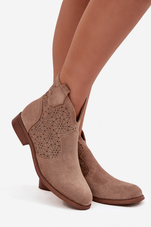 Botas de mujer con tacones anchos S.Barski HY52-532 beige