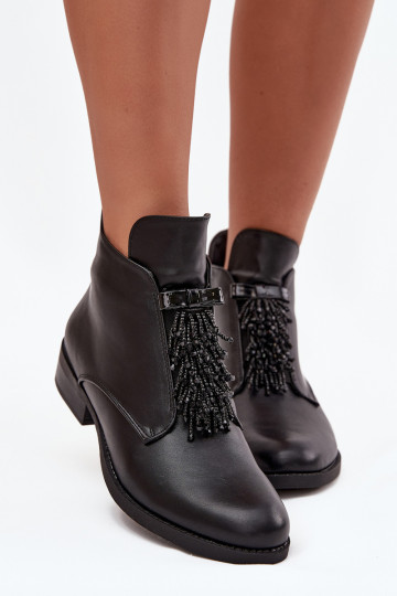 calentamiento Botas de mujer con tacones anchos S.Barski HY42-713 de color negro