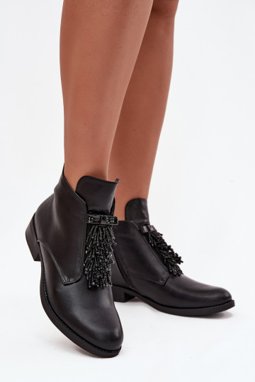 calentamiento Botas de mujer con tacones anchos S.Barski HY42-713 de color negro 2