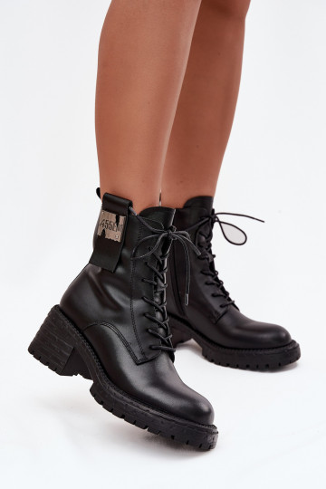 Piel botines de trabajo Femenino reloj Con decoraciones Detalem Artiker 57C0214 de color negro 2