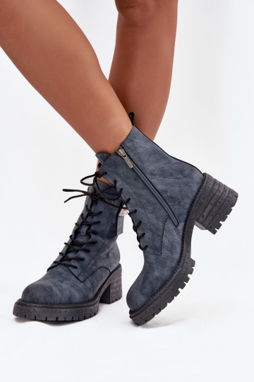 Piel botines de trabajo Femenino reloj Con decoraciones Detalem Artiker 57C0212 color azul