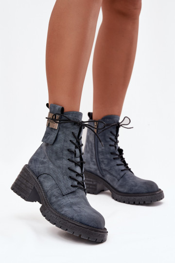 Piel botines de trabajo Femenino reloj Con decoraciones Detalem Artiker 57C0212 color azul 2