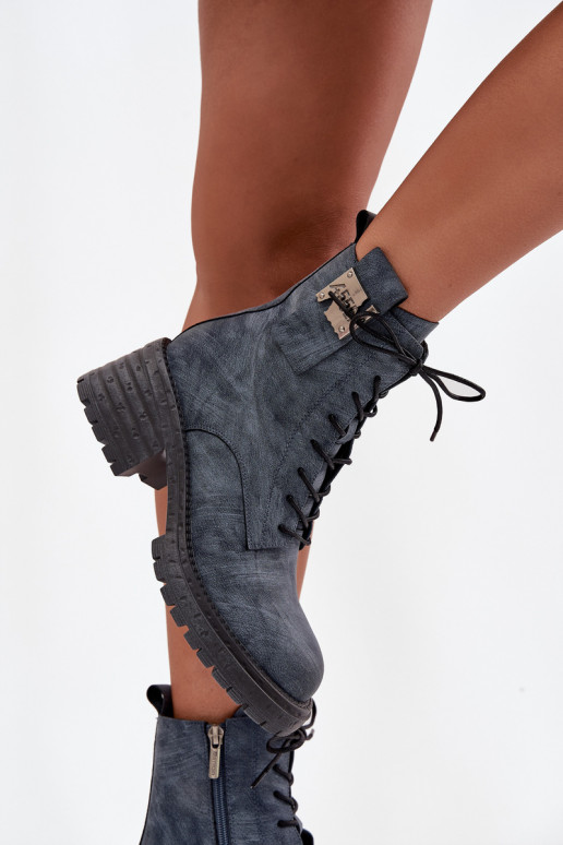 Piel botines de trabajo Femenino reloj Con decoraciones Detalem Artiker 57C0212 color azul Piel botines de trabajo Femenino reloj Con decoraciones Detalem Artiker 57C0212 color azul