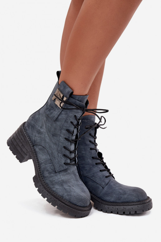 Piel botines de trabajo Femenino reloj Con decoraciones Detalem Artiker 57C0212 color azul Piel botines de trabajo Femenino reloj Con decoraciones Detalem Artiker 57C0212 color azul