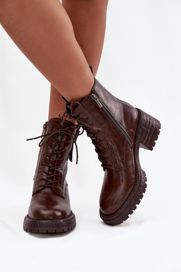 Piel botines de trabajo Femenino reloj Con decoraciones Detalem Artiker 57C0213 color marrón 2