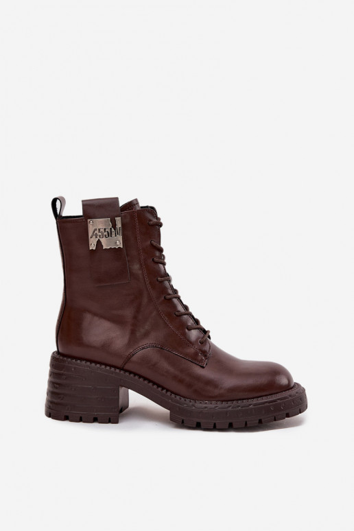 Piel botines de trabajo Femenino reloj Con decoraciones Detalem Artiker 57C0213 color marrón