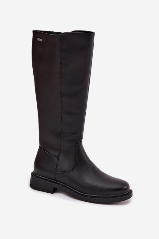 Piel Botas cálidas con tacones anchos Sergio Leone KZ25600-S de color negro Piel Botas cálidas con tacones anchos Sergio Leone KZ25600-S de color negro