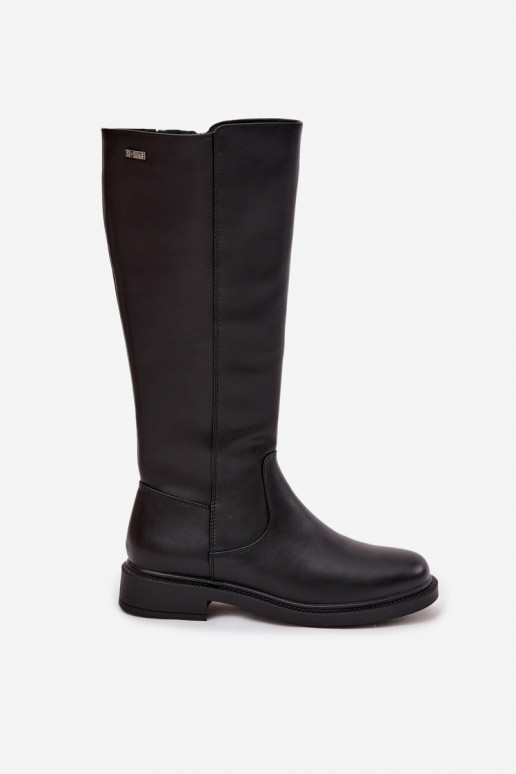 Piel Botas cálidas con tacones anchos Sergio Leone KZ25600-S de color negro Piel Botas cálidas con tacones anchos Sergio Leone KZ25600-S de color negro