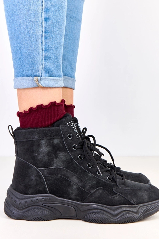 Botas de trabajo negras de ante...