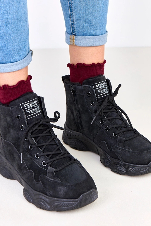 Botas de trabajo negras de ante...