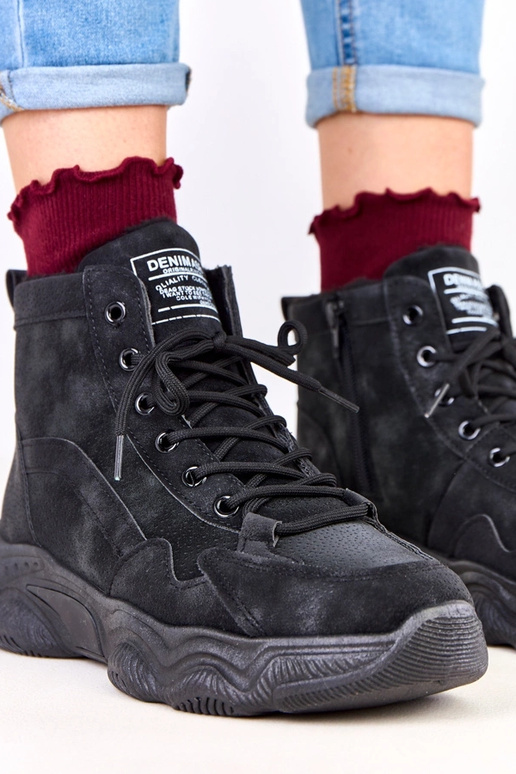 Botas de trabajo negras de ante...