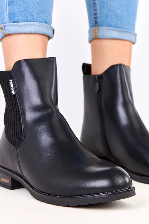 Botines negros de suela plana con...