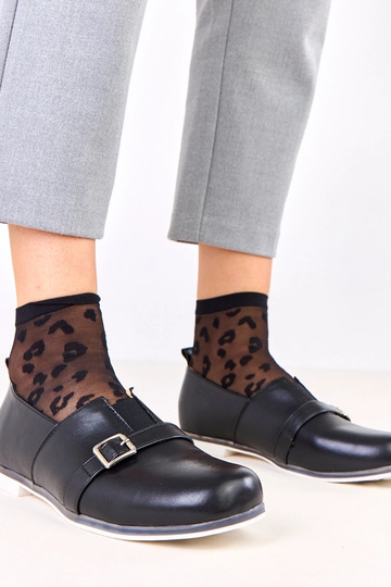 Botines negros para mujer con plantilla de cuero, Klensi