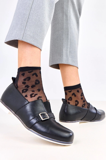 Botines negros para mujer con plantilla de cuero, Klensi 2