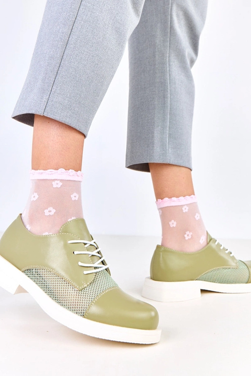 Botines verdes para mujer con rejilla...