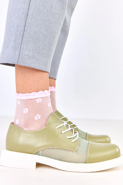 Botines verdes para mujer con rejilla...