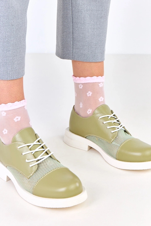 Botines verdes para mujer con rejilla...