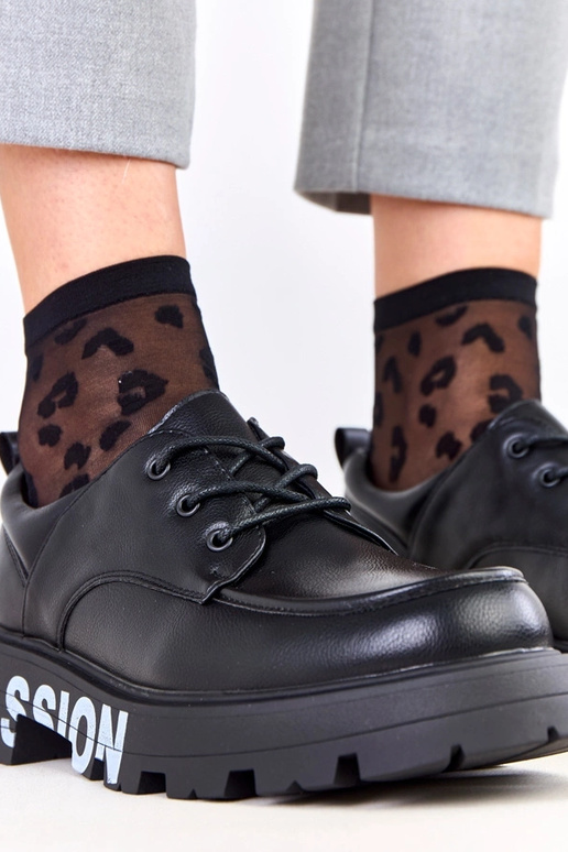 Zapatos de mujer negros con estampado...